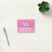 Persoonlijke benaming paarse schildpad roze glitte post-it® notes (Kantoor)