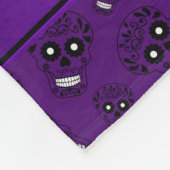 Persoonlijke benaming paarse suikerskulls fleece deken (Hoek)
