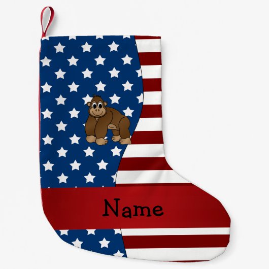 Persoonlijke benaming Patriotic gorilla Kleine Kerstsok (Voorkant)