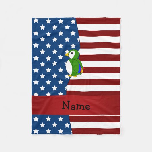 Persoonlijke benaming Patriotic parrot Fleece Deken (Voorkant)
