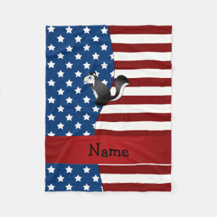 Persoonlijke benaming Patriotic skunk Fleece Deken