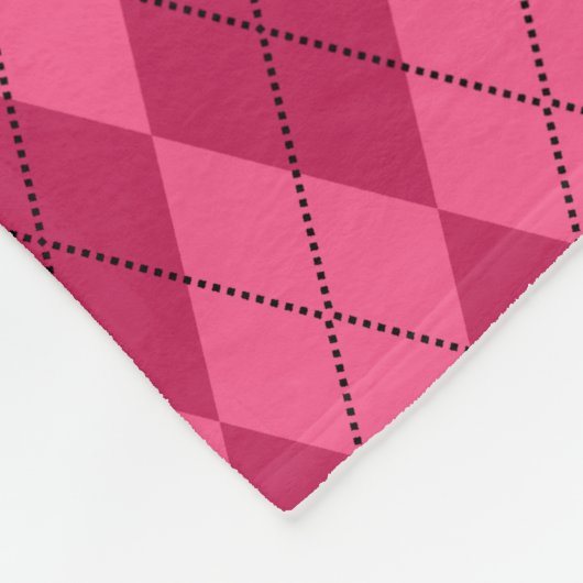 Persoonlijke benaming pegasus roze argyle fleece deken (Hoek)