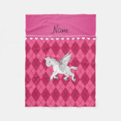 Persoonlijke benaming pegasus roze argyle fleece deken (Voorkant)