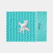 Persoonlijke benaming pegasus turquoise chevrons fleece deken (Voorkant (Horizontaal))