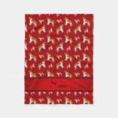 Persoonlijke benaming Red St Bernard dogs Fleece Deken (Voorkant)