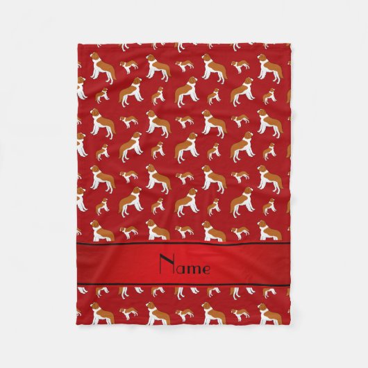 Persoonlijke benaming Red St Bernard dogs Fleece Deken (Voorkant)