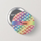 Persoonlijke benaming regenboogbaconeieren ronde button 5,7 cm (Voorkant /achterkant)
