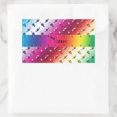 Persoonlijke benaming regenboogdiamant bord staal rechthoekige sticker (Tas)