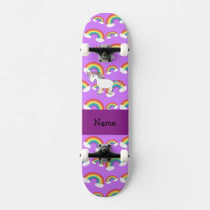 Persoonlijke benaming regenboogeenhoorn paarse reg skateboard
