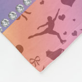 Persoonlijke benaming regenboogfiguur schaatsen fleece deken (Hoek)