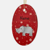 Persoonlijke benaming rhino red snowflakes keramisch ornament (Links)