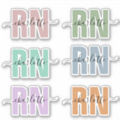 Persoonlijke benaming RN geregistreerde verpleegku Sticker (Voorkant)