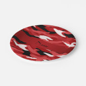 Persoonlijke benaming rode camouflage rode streep papieren bordje (Gekanteld)