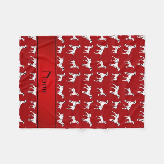 Persoonlijke benaming rode dalmatische honden fleece deken (Voorkant (Horizontaal))