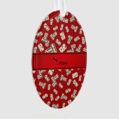 Persoonlijke benaming rode dominos ornament (voorkant)