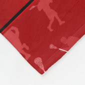 Persoonlijke benaming rode lacrosse silhouettes fleece deken (Hoek)
