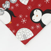 Persoonlijke benaming rode pinguïns geeft sneeuwvl fleece deken (Hoek)