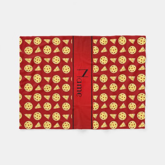 Persoonlijke benaming rode pizzas fleece deken (Voorkant (Horizontaal))