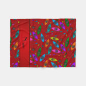 Persoonlijke benaming rode regenboogkayaks fleece deken (Voorkant (Horizontaal))