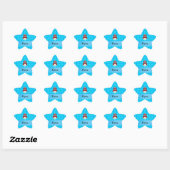 Persoonlijke benaming rode santa owl blue bomen ster sticker (Vel)
