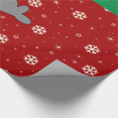 Persoonlijke benaming rode sneeuwvlok walrus cadeaupapier (Hoek)