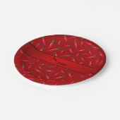 Persoonlijke benaming rode Spaanse peper Papieren Bordje (Gekanteld)