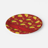 Persoonlijke benaming rode tacos sombreros chilis papieren bordje (Gekanteld)