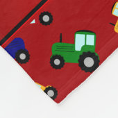 Persoonlijke benaming rode tractoren fleece deken (Hoek)