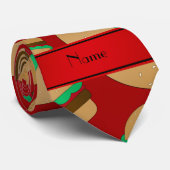 Persoonlijke benaming rood hamburgerpatroon stropdas (Opgerold)