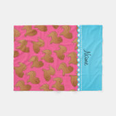 Persoonlijke benaming roze chow dogs fleece deken (Voorkant (Horizontaal))