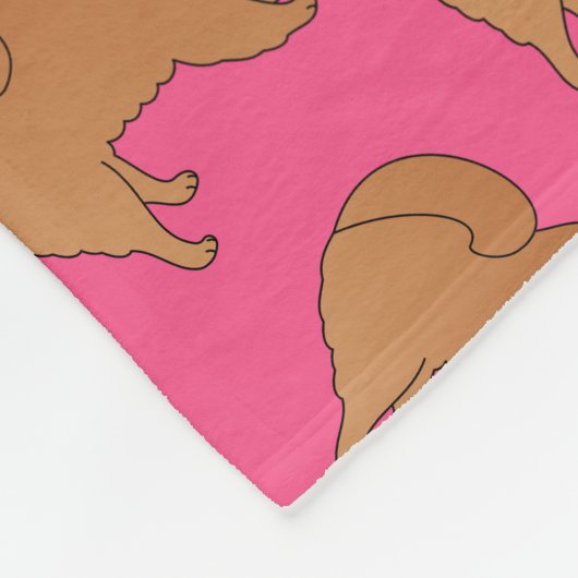 Persoonlijke benaming roze chow dogs fleece deken (Hoek)