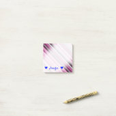 Persoonlijke benaming + Roze/Paars/Grijze aanteken Post-it® Notes (Op bureau)