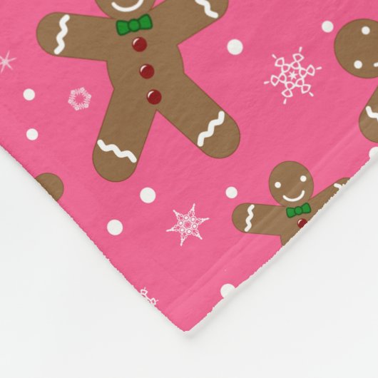 Persoonlijke benaming roze snowflakes fleece deken (Hoek)