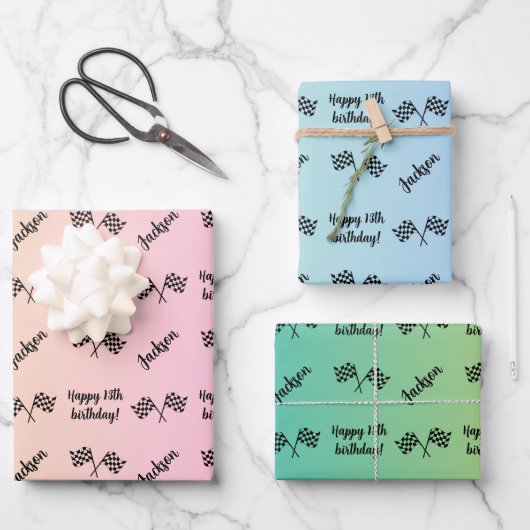 Persoonlijke benaming Sentiment Sport Formule 1 Ra Inpakpapier Vel (Voorkant)