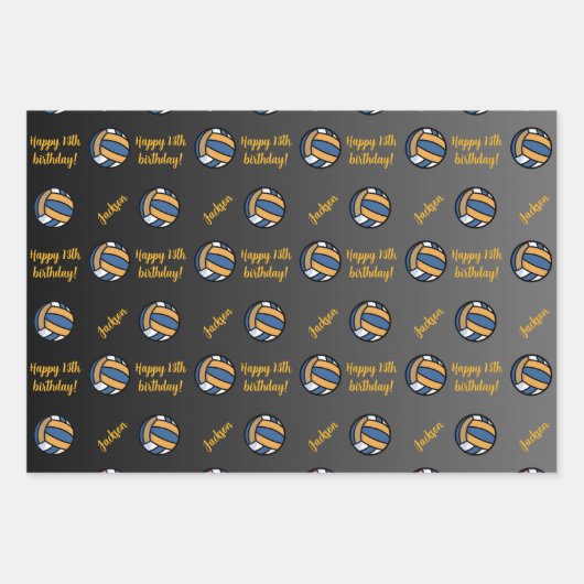 Persoonlijke benaming Sentiment Sport Theme Volley Inpakpapier Vel (Voorkant 3)