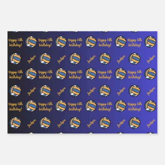 Persoonlijke benaming Sentiment Sport Theme Volley Inpakpapier Vel (Voorkant 2)
