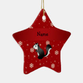 Persoonlijke benaming skunk red snewflakes keramisch ornament (Rechts)