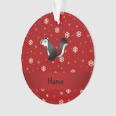 Persoonlijke benaming skunk red snewflakes ornament (voorkant)