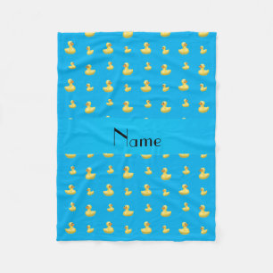 Persoonlijke benaming sky blue rubbereend patroon fleece deken