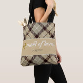 Persoonlijke benaming Tartan Maid of Honor Bridesm Tote Bag (Dichtbij)