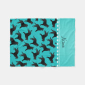 Persoonlijke benaming turquoise belgian sheepdog fleece deken (Voorkant (Horizontaal))
