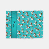 Persoonlijke benaming turquoise brittany spaniel d fleece deken (Voorkant (Horizontaal))