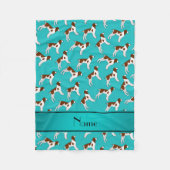 Persoonlijke benaming turquoise brittany spaniel d fleece deken (Voorkant)