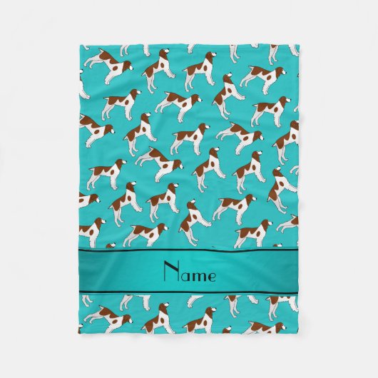 Persoonlijke benaming turquoise brittany spaniel d fleece deken (Voorkant)