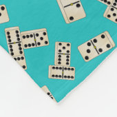 Persoonlijke benaming turquoise dominos fleece deken (Hoek)