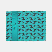 Persoonlijke benaming turquoise field spaniel dogs fleece deken (Voorkant (Horizontaal))