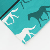 Persoonlijke benaming turquoise gekleurde paarden fleece deken (Hoek)