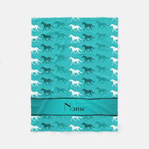 Persoonlijke benaming turquoise gekleurde paarden fleece deken