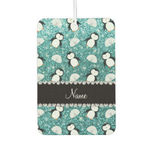 Persoonlijke benaming turquoise glitter pinguins i luchtverfrisser
