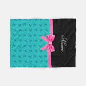 Persoonlijke benaming turquoise gymnastiek roze bo fleece deken (Voorkant (Horizontaal))